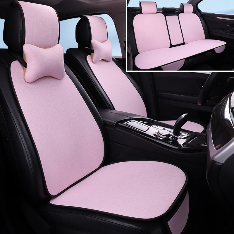Avtomobil Yastığı Bütün İl Boyu Neytral Kətan Kiçik Bel Yay Nəfəs ala bilən Pambıq Kətan Sürüşməyən Sərin Yastıq Minimalist Oturacaq Örtüsü Oturacaq Yastığı
