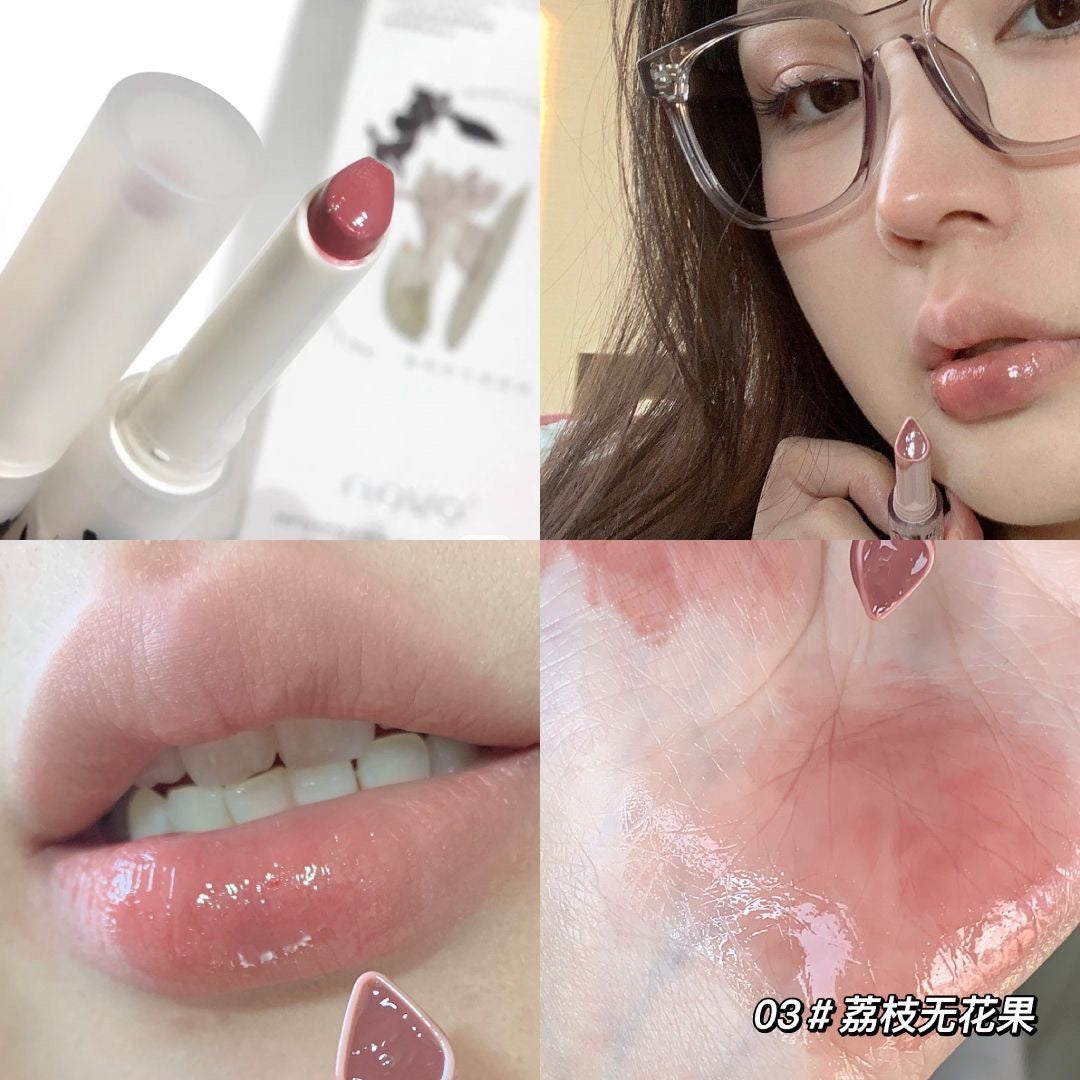 NOVO Süd Jeli Dodaq Balzamı Qələmi Nəmləndirici Güzgü Dodaq Parıldadıcısı Qidalandırıcı Saf Arzu Dodaq Boyası Çılpaq Rəng