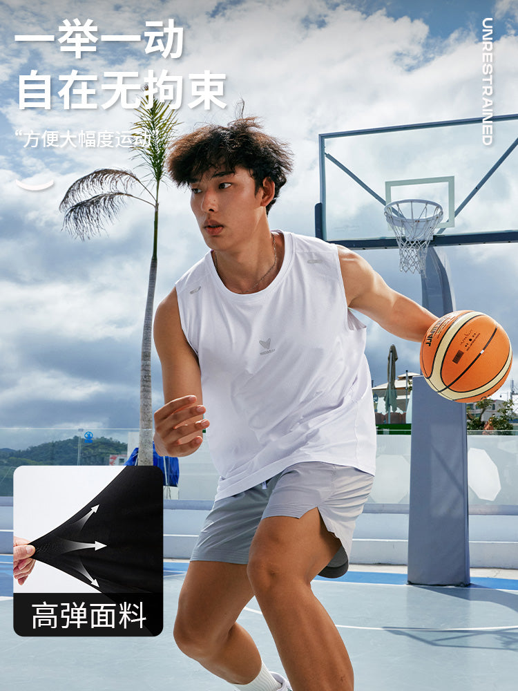 Weidong idman jileti kişi tez quruyan yay fitness geyimi qaçış basketbol badminton buz ipək qolsuz köynək jilet V