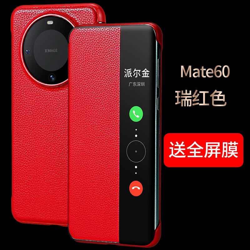 Huawei mate60pro mobil telefon qutusu mate50 üçün uyğundur əsl dəri qapaqlı hər şey daxil olmaqla, düşməyə qarşı yeni pura80pro qoruyucu örtük p40pro+ mobil telefon qutusu kişi biznesi 70Pro yüksək səviyyəli lüks