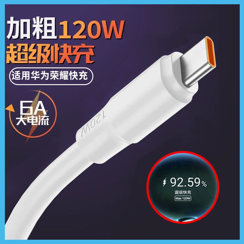 Huawei p50/40/30/20 tipli cib telefonu üçün uyğun super sürətli şarj 120W yüksək cərəyan məlumat kabeli