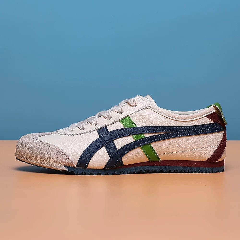 Klassik Kuijia Mexi 66 Tiger Zolaqlı Yapon Stilində Kişilər və Qadınlar üçün Sürüşkən Dəri Ayaqqabılar, Agande Təlim Ayaqqabıları