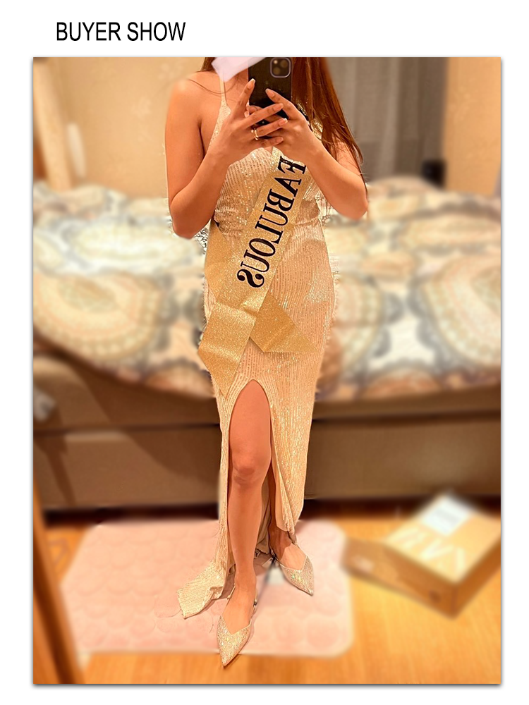 Seksual V Yaxalıq Bağcıqlı Payetli Kokteyl Əyləncə Donu Arxasız S