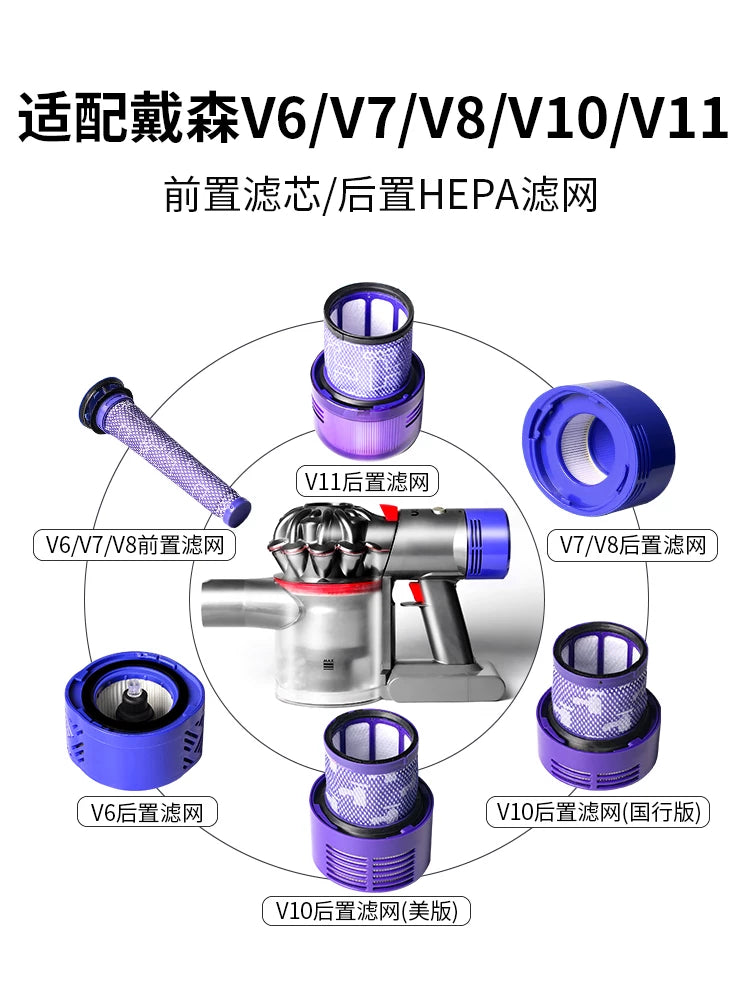 Dyson tozsoran aksesuarları V6V7V8V10V11 ön filtr V12V15 arxa filtr filtri üçün uyğundur