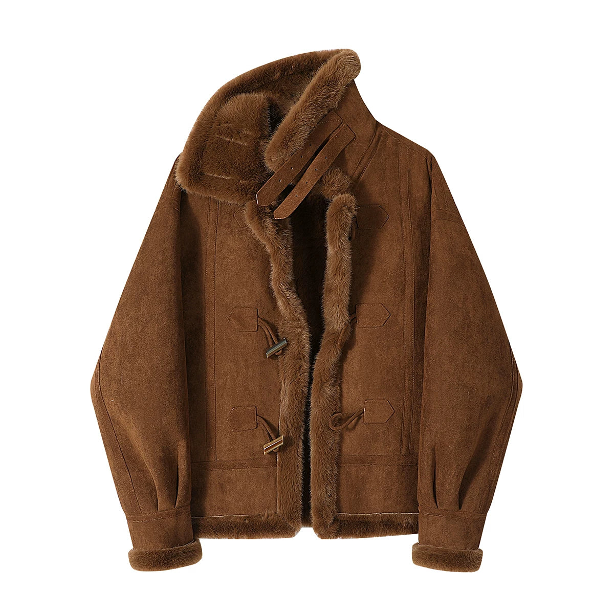 Cholisa Qoyun Dərisindən Qısa Yun Astarlı Qalın Palto, Payız və Qış, Zərif və Yüksək Seçimli Top