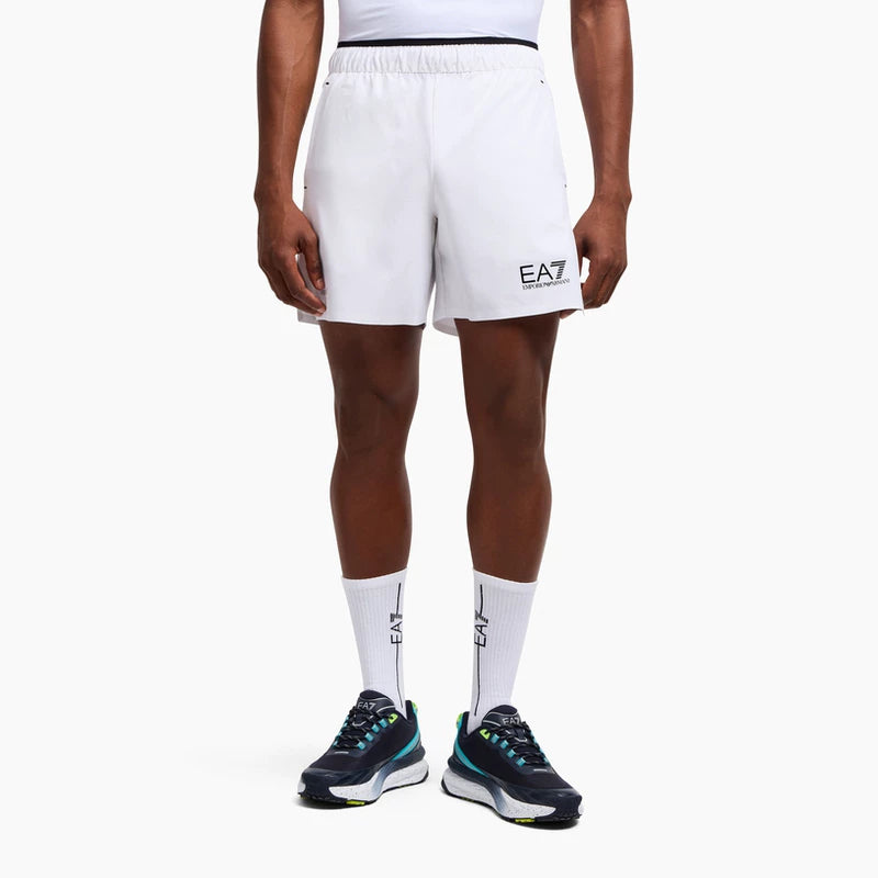 EMPORIO ARMANI EA7 Men's Loose Straight Leg Tennis Outdoor Fitness Shorts (Official)