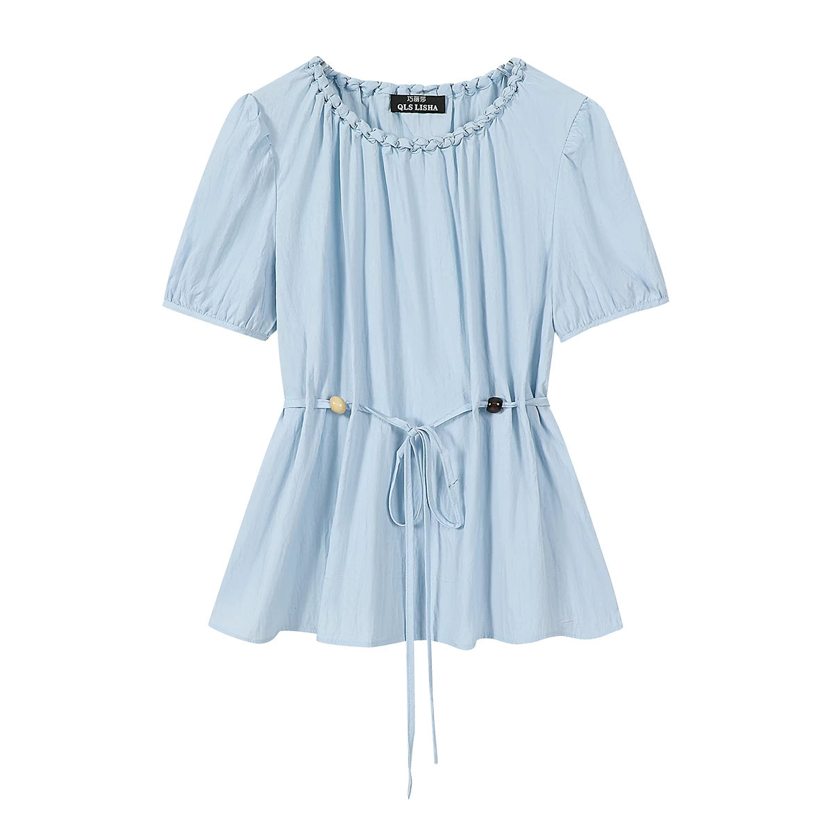 Cholisa Qadın Köynəyi 2026 Yeni Stil Aktual Məhsul, Unikal Muncuqlu Bel Arıqladıcı Qısa Qollu Köynək