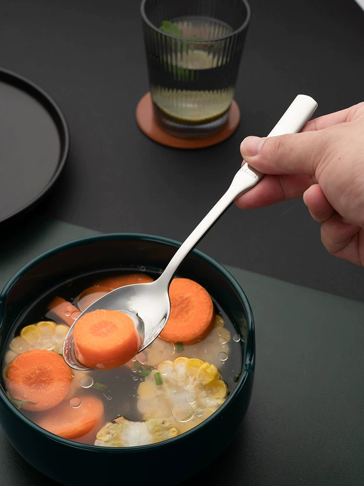 onlycook qida dərəcəli 316 paslanmayan polad qaşıq məişət qaşıq uşaq yemək qaşığı körpə süfrə qaşığı