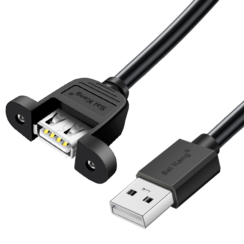 Qulaqları olan USB2.0 uzatma kabeli kişidən dişiyə vida dəliyi sabit kompüter korpusu çərçivə xətti kompüter U disk siçan klaviaturası məlumat kabeli USB3.0 sırğalı 0,5/1,5/2/3 metr