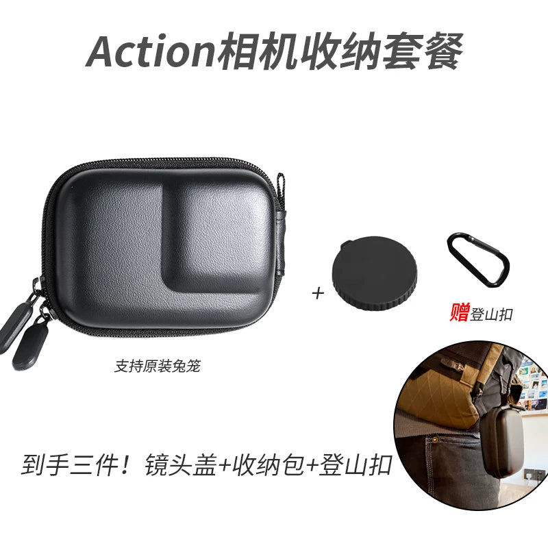 Universal DJI Action6/5/4 saxlama və qoruma çantasını toqqa idman kamerası vlog portativ aksesuarları ilə asmaq olar