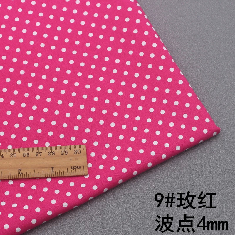 Saf pambıq polka nöqtəli çap kiçik su jade polka nöqtəli parça dekorativ parça köynək geyim parça pambıq poplin əl işi diy