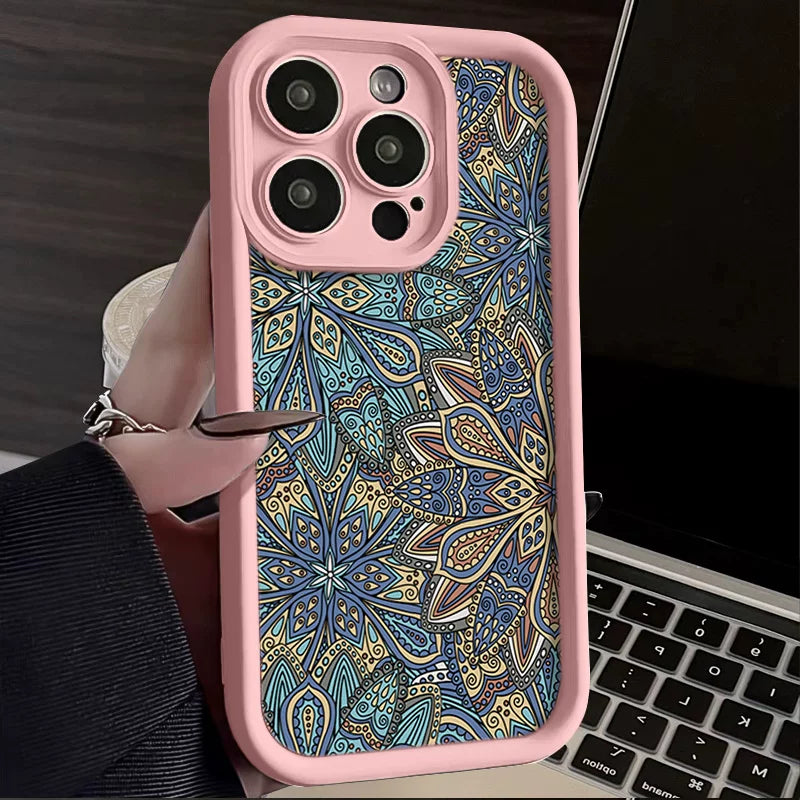 iPhone 15, 14, 13, 13, 13, 14, 15, 16 modelləri üçün uyğun olan, premium dizayn, dəbli üslub, retro naxış, yaradıcı dizayn, unikal üslub, tam örtük, niş üslub və qadınlar üçün 16 hissəli dəst ilə təchiz olunmuş yeni iPhone 15 Pro Max telefon korpusu...