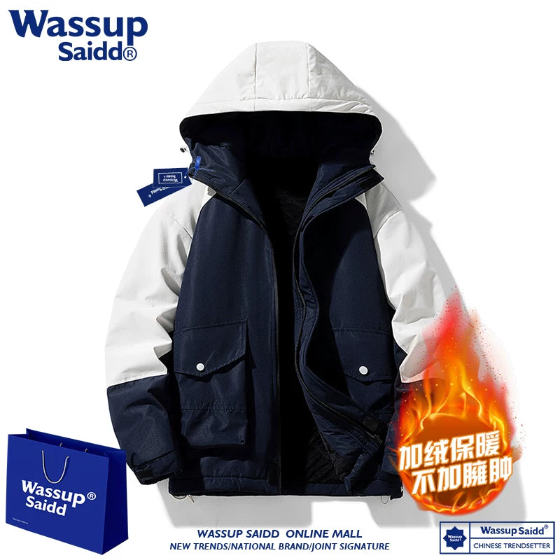 WASSUP SAIDD küləkdən qoruyucu, böyük ölçülü kişi gündəlik külək keçirməyən gödəkçə, dəbli brend.