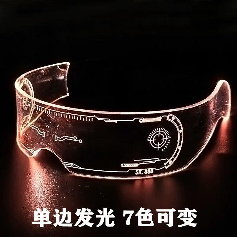 Cyberpunk üslubunda LED futuristik texnologiya parlaq eynəklər elmi fantastik parıltı ulduzu periferik bar atmosfer rekvizitləri
