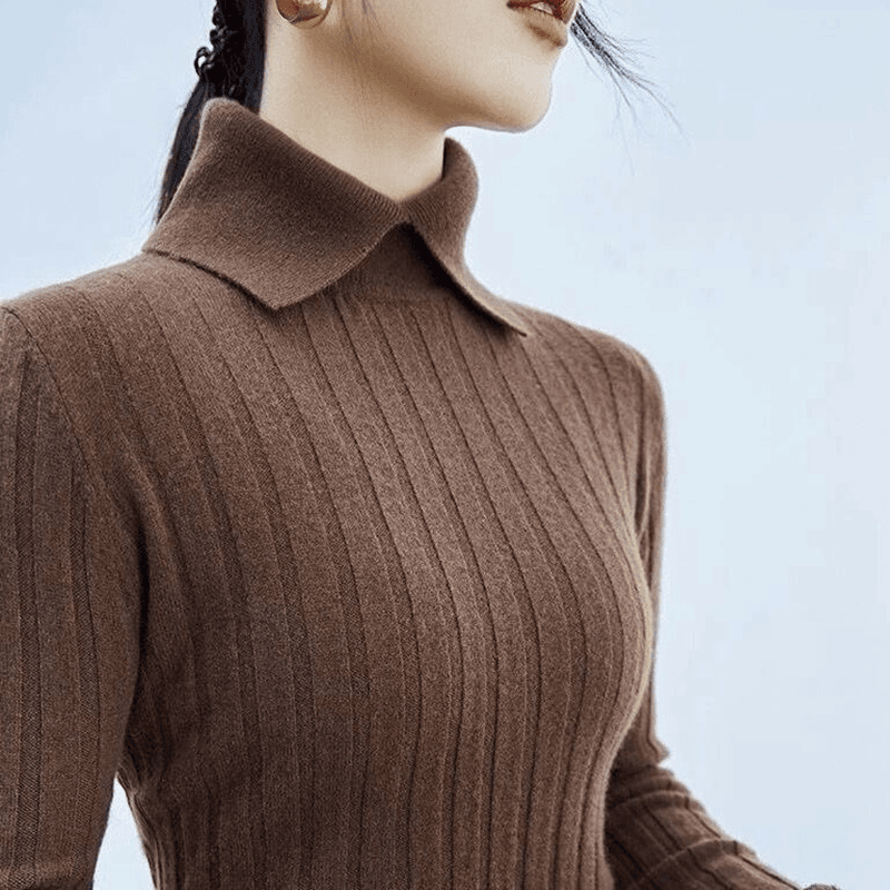 Yaz, Payız və Qış Uzunqollu Trikotaj Polo Köynək, Peter Pan Yaxalıqlı Sviter, Çoxfunksiyalı, İncə Formalı, Qəşəng Qara Top