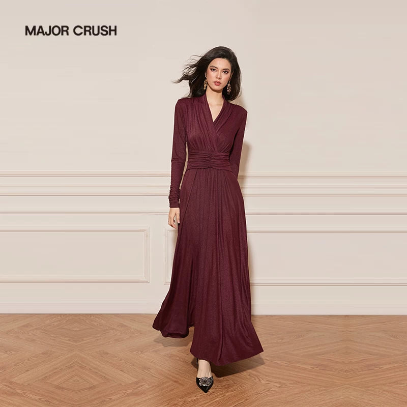 MAJOR CRUSH Fransız üslubunda Encore Qırmızı Qadın Donu: Zərif, Dəbli, Seksual, İncə Bel 6358