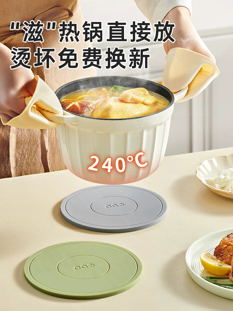 Silikon izolyasiya döşəyi placemat qazan xalçası fincan və kasa xalçası yüksək səviyyəli qab boşqab güveç yanmağa qarşı masa döşəyi məişət yüksək temperatura davamlılıq