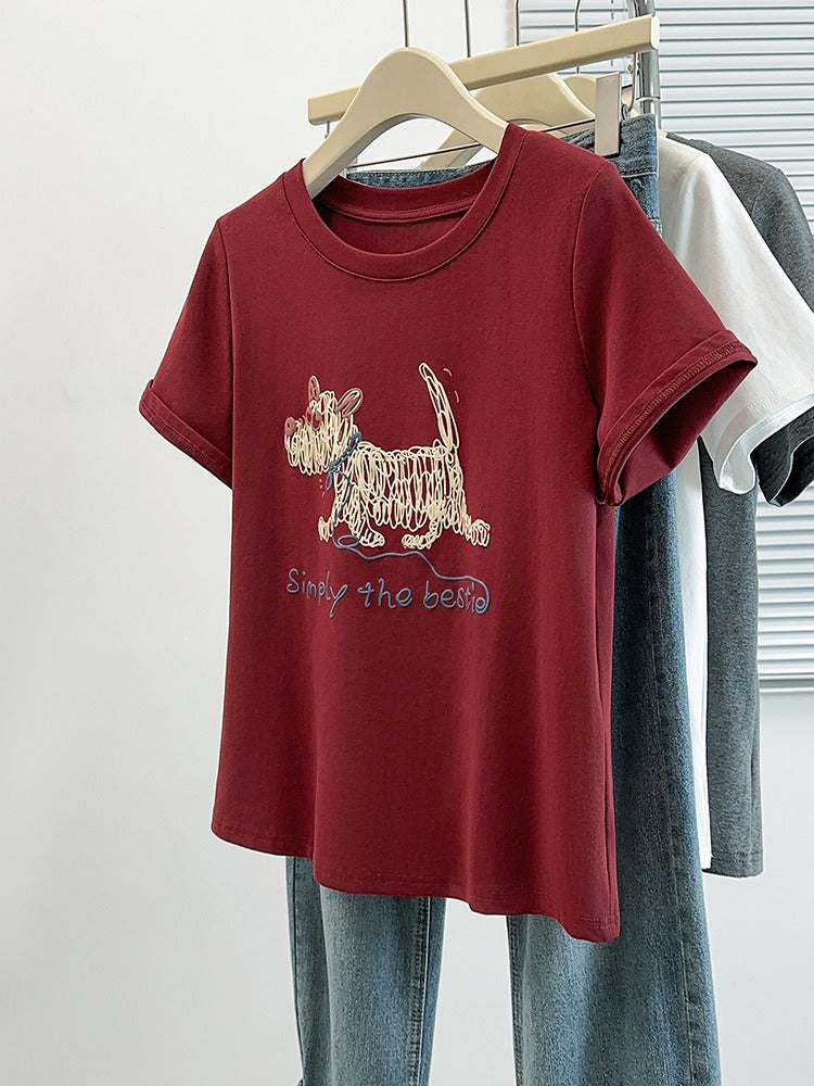 Böyük ölçülü, şık, unikal qısaqollu qadınlar üçün futbolka, yay dəbi, böyük ölçülü qadınlar üçün dairəvi yaxalı, çiyinsiz, arıqladıcı köynək.