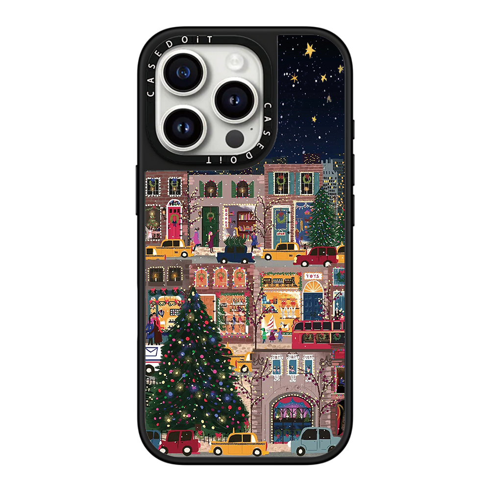 C markası ilə əməkdaşlıq edən MagSafe maqnit Milad rəngli bina və küçə səhnəsi üçün korpus, iPhone 17, 16 Pro Max, Apple 15 Pro, 14 Plus güzgü örtüyü, premium hiss, qadın hava nişləri üçün uyğundur.