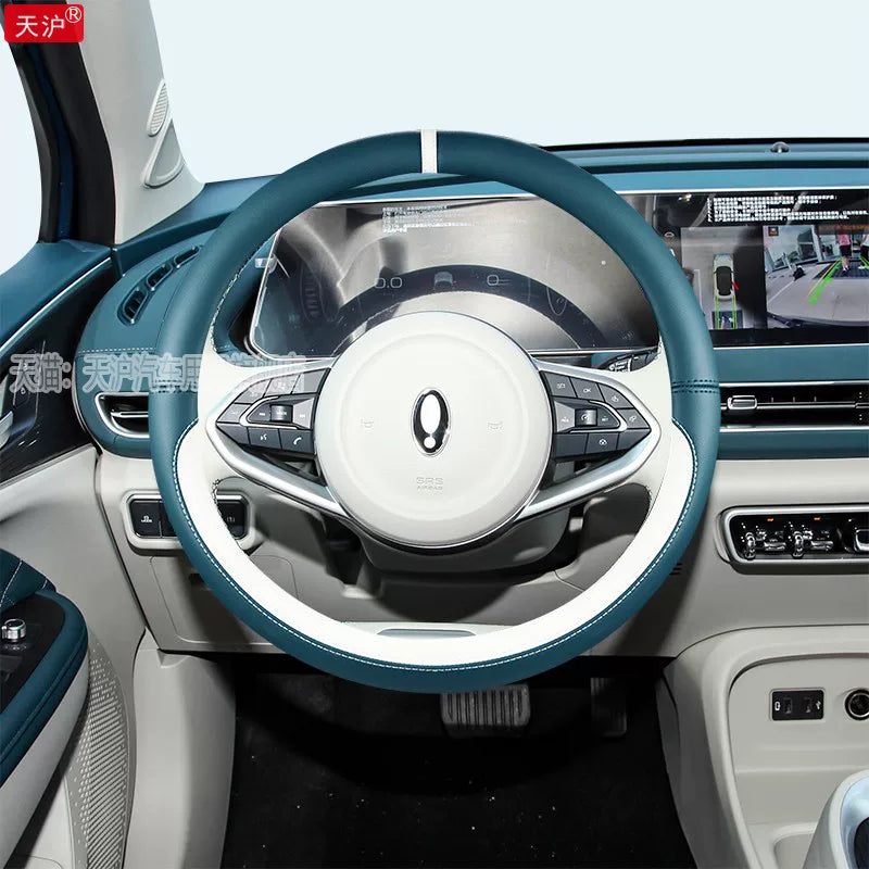 ORA Good Cat Car Steering Wheel Cover GT Car Interior Accessories Support Cover Popular Cream Green Winter Plush For Women