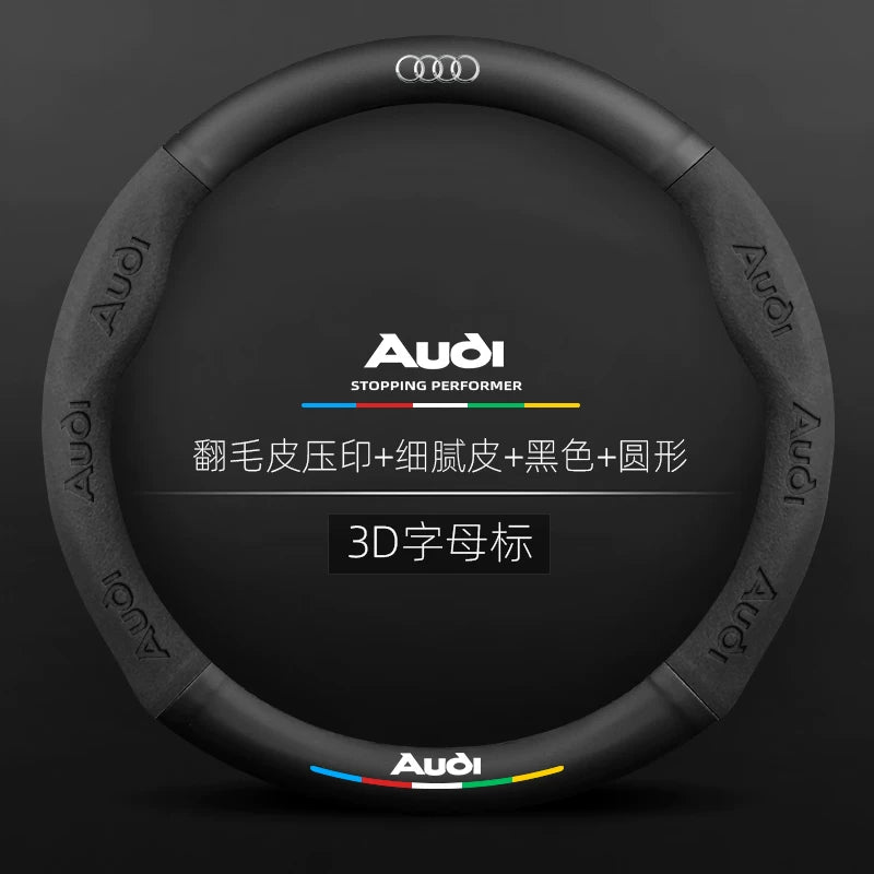 Audi avtomobil sükan örtüyü A4L A6L A3 Q2L Q5L Q3/7 A5/7 ultra nazik nəfəs alan orijinal dəri sükan örtüyü