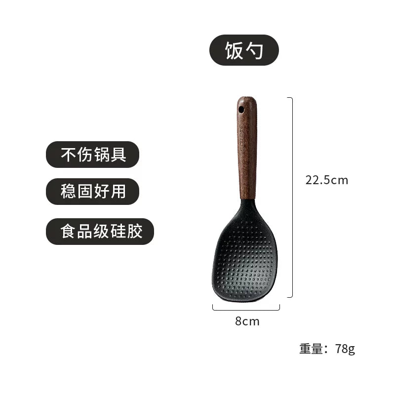 Yerkökü silikon spatula məişət yemək spatula yapışmayan xüsusi şorba qaşığı süzgəc qida dərəcəli yüksək temperatura davamlı dəst