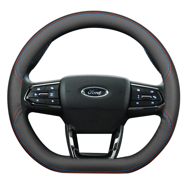 2022 Jiangling Ford Lingrui Steering Wheel Cover, Genuine Leather, Ultra-thin, Non-slip, Sweat-resistant, Wear-resistant, Suitable for All Seasons.