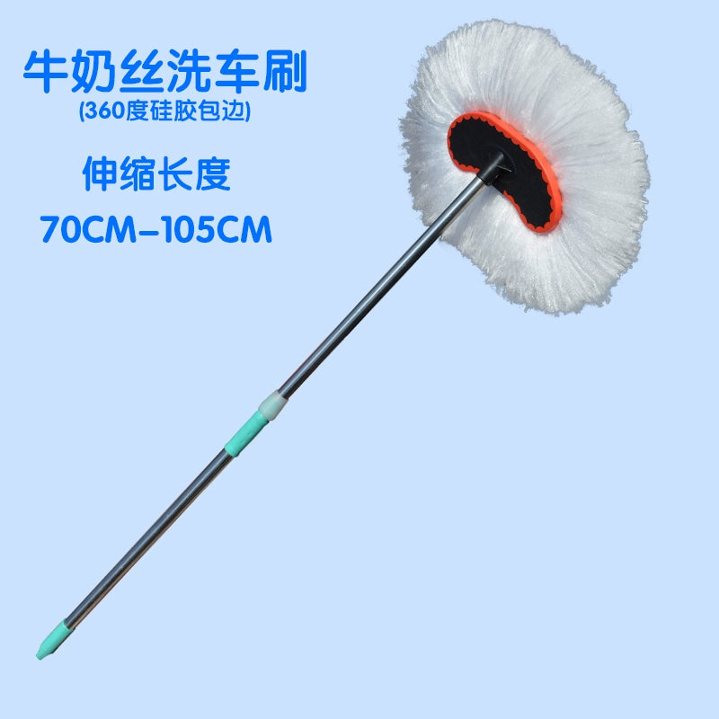 Avtomobil Yuma Fırçası Paslanmayan Polad Teleskopik Uzun Fırça Sahibi Uzun Saplı Avtomobil Su Fırçası Yumşaq Kürk Təmiz Pambıq Telli Avtomobil Yuma Mop Təmizləmə Xüsusi