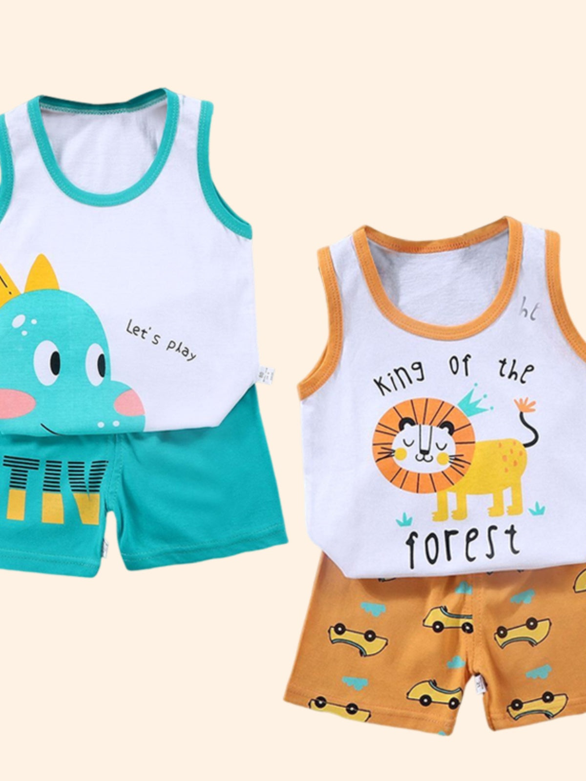 2PCS Uşaq Geyim Jilet Kostyum Uşaq Dəstləri Summer Cott