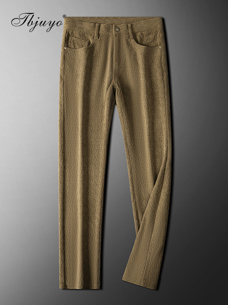 Kişilər üçün yüksək keyfiyyətli gündəlik şalvar, yeni qış modeli, 2025, yun astarlı və qalınlaşdırılmış, orta yaşlı kişilər üçün isti, klassik stil.