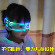 LED işıqlı eynəklər uşaq podiumu cyberpunk texnologiyası sərin günəş eynəkləri oğlan və qızlar üçün performans aksesuarları