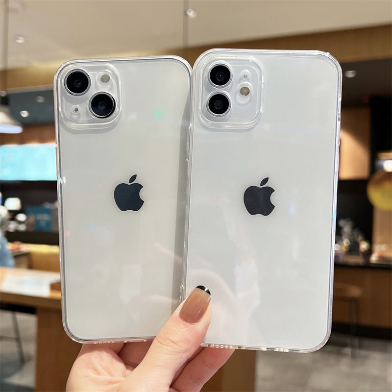 Düz rəng, sadə və şəffaf, Apple 13 mobil telefon üçün uyğundur, iPhone11promax silikon yumşaq qabıq, 16max hər şey daxil HD 15 düşməyə qarşı qabıq, qadın 6s/se3/14max qoruyucu örtük, kişi mini/8p