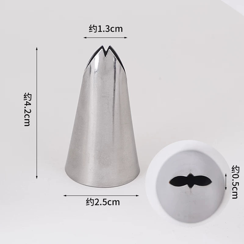 304 paslanmayan polad dekorativ nozzle tək ərinmiş lobya peçenye gül çiçəyi ağız şaftalı puf sıxıcı krem nozzle bişirmə ev