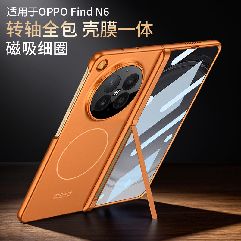 PLP110 qabıq və plyonka ilə inteqrasiya olunmuş mobil telefon qutusu oppo findn6 üçün uyğun qatlanan ekran cib telefonu qutusu yeni anti-peep PLP110 hər şey daxil olan menteşəli yan çanta mötərizəsi qoruyucu qutu