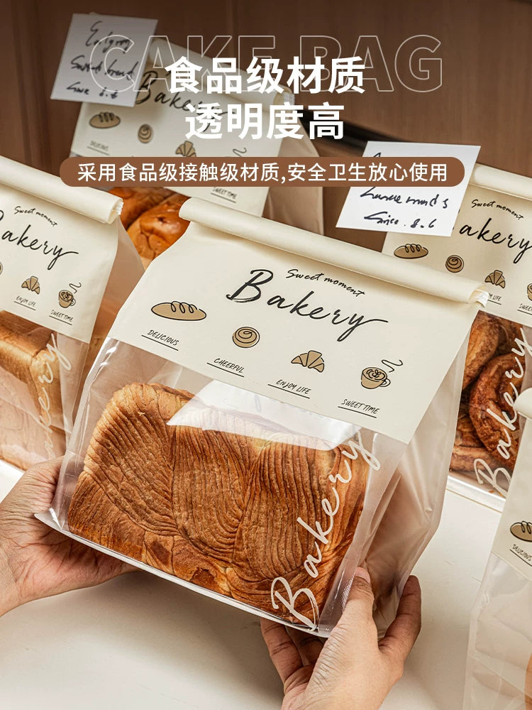 Tost çörəyi qablaşdırma çantası bişmiş mochi peçenyesi özünü möhürləyən qida çantası qablaşdırma kağız çantası 450 q kraft kağız çantası