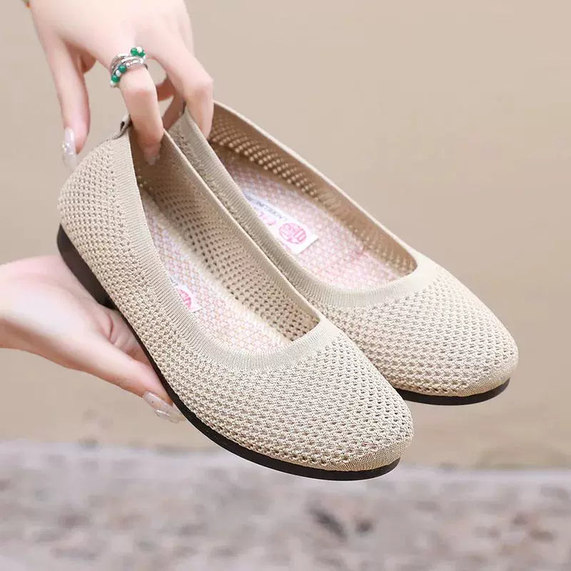 Yay Yeni Böyük Ölçülü Qadın Ayaqqabıları Moda Mesh Hollowed Ou
