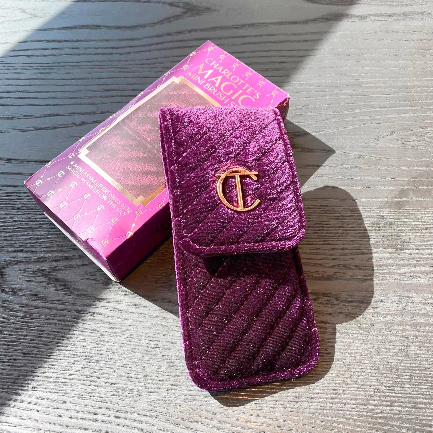 Endirimli! CT Mini Portativ Makiyaj Fırçası Dəsti (Pudra Fırçası, Ənlik Fırçası, Göz Kölgəsi Fırçası, Tonal Krem Fırçası) Orijinal Fırça Çantası ilə