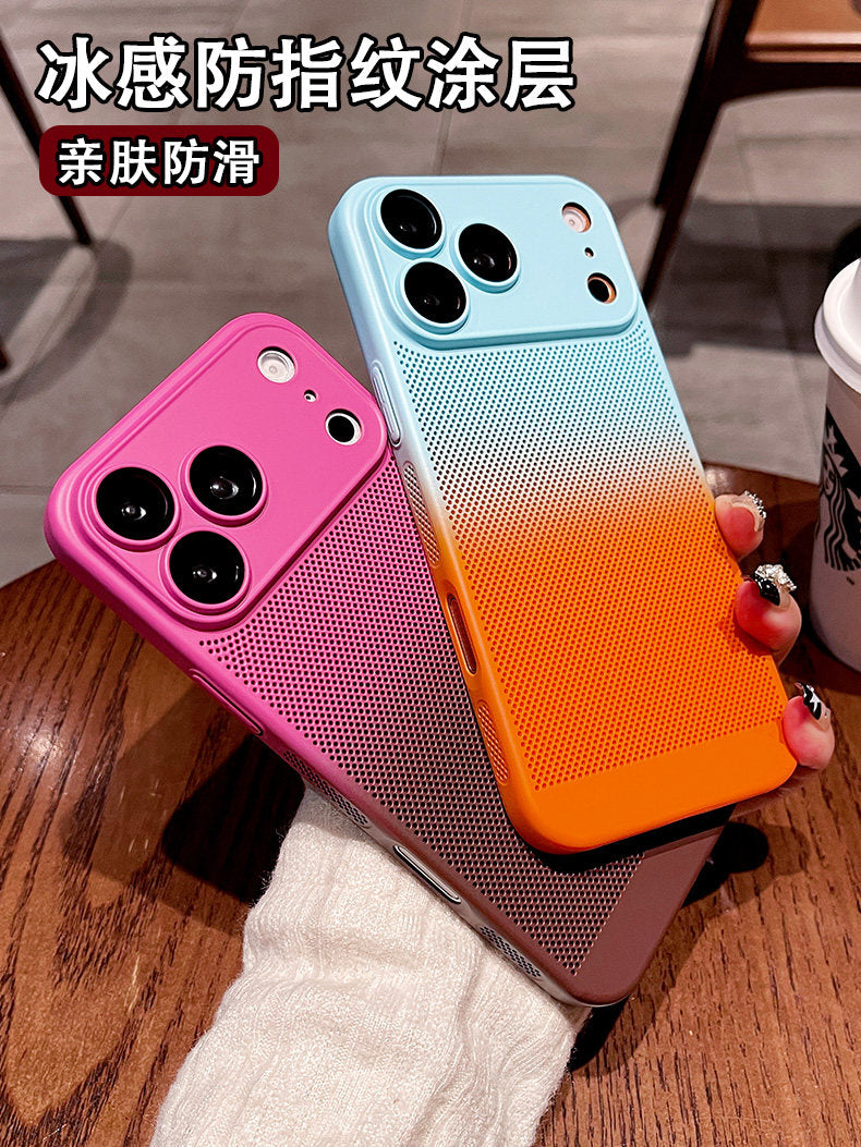 Apple 17promax mobil telefon qutusu, yeni gradient istilik yayılması, iPhone17pro lens, hər şey daxil, ultra nazik və nəfəs ala bilən kişi və qadınlar üçün 16 düşmə əleyhinə qoruyucu örtük, hava, yüksək səviyyəli, sadə, 15 yumşaq Plus Yang üçün uyğundur