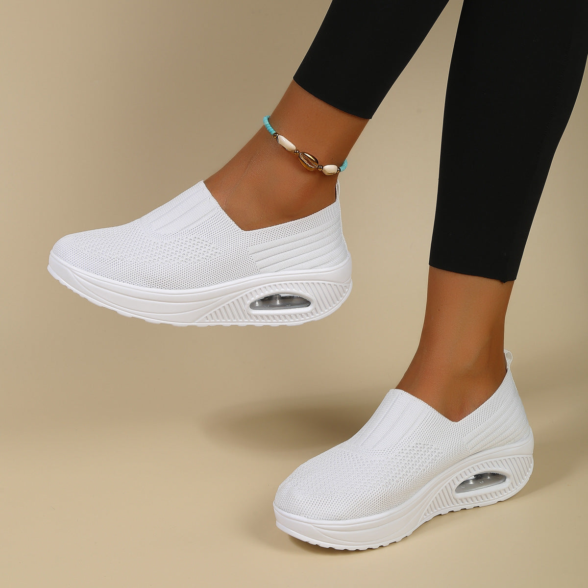 1 Slip-on Rocking Qadın Ayaqqabıları Qalın dabanlı Hava Yastığı Lazy