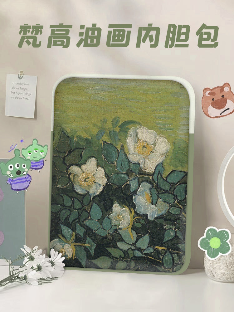 Van Gogh yağlı boya noutbuk çantası ipad astar çantası Apple macbook 13 Lenovo air notebook Huawei 15 point 6 inch qoruyucu örtük HP Xiaomi 11 planşet saxlama çantası