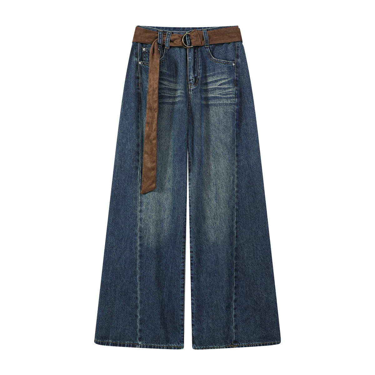 Cholisa Boyfriend Stilində Geniş Ayaqlı Şalvar, 2025 Erkən Payız Yeni Gəlişi, Qadınlar üçün Çoxfunksiyalı Amerika Retro Denim Cins Şalvar