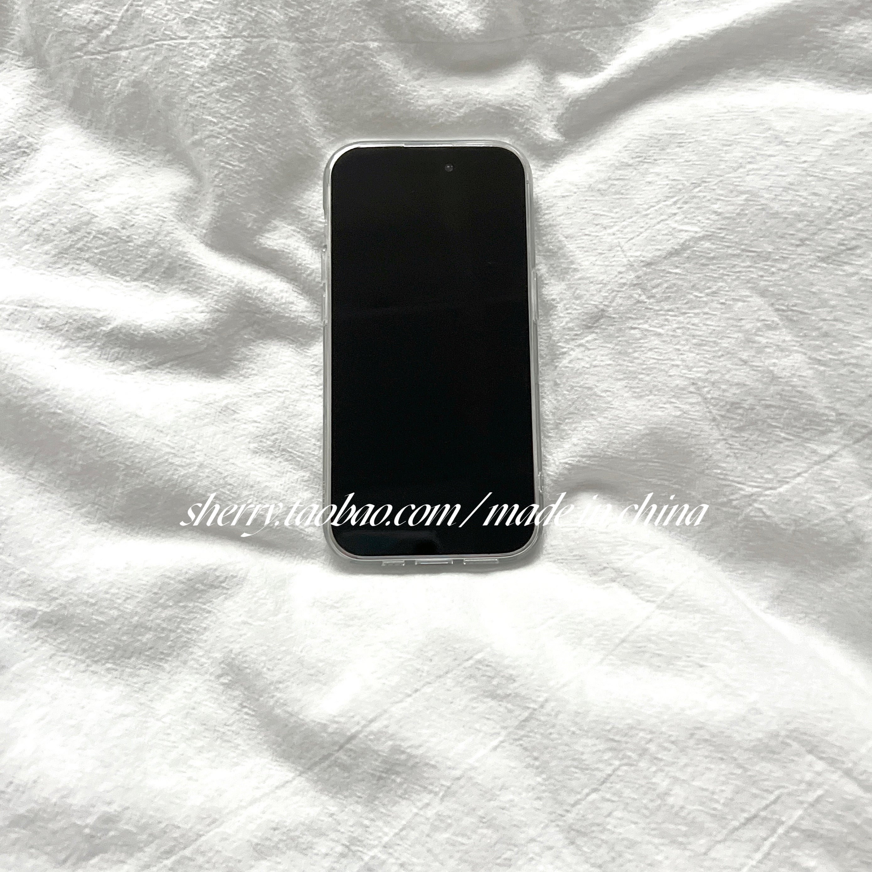 SHERRY*in qara nöqtəli minimalist ağ fon, Apple 17ProMax mobil telefon qutusu iPhone16Pro niş 15 qız ürəyi 14 sadə xasiyyət təzə 13 yüksək səviyyəli hiss üçün uyğundur