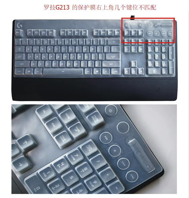 Logitech G610 G810 G910 mexaniki klaviatura membranı üçün uyğundur G913 TKL G813 mühafizəsi G213 G413 G512 tam örtük K840 K845 G Pro toz örtüyü masaüstü kompüter korpusu