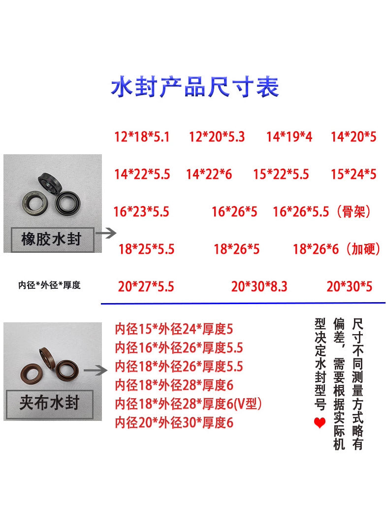 Lvba Dolphin Kyushu Maxi Qara Pişik Ultra Yüksək Təzyiqli Təmizləyici Maşın Avtomobil Paltaryuyan Maşın Pompa Başlığı Əsas Su Sızdırmazlığı Yağ Sızdırmazlığı Təmir Dəsti