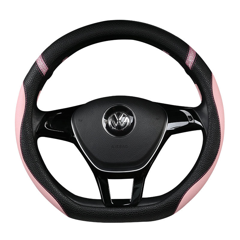 Volkswagen Beetle, CC, Tiguan L, Golf 7, T-Roc All Season D-Type Steering Wheel Cover, Anti-Slip Car Gear Cover