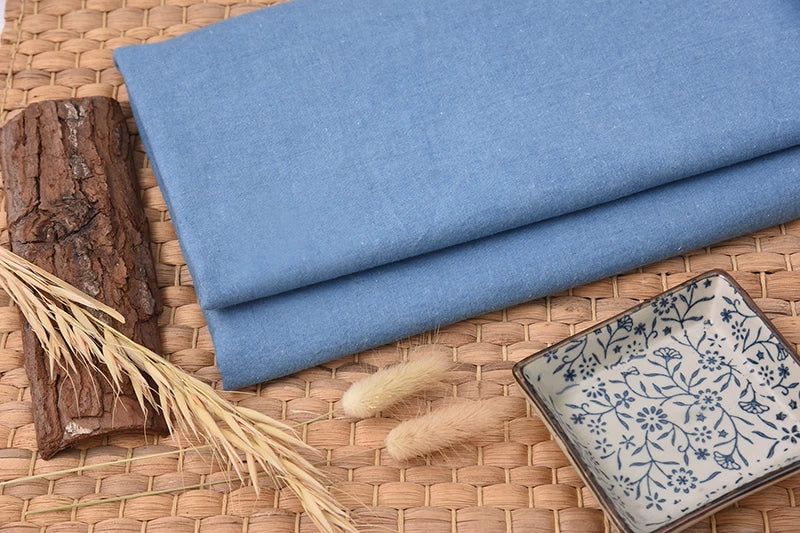 Saf pambıq gradient DIY əl işi indiqo boyalı batik köhnə qaba parça otla boyanmış paltar yubka sashiko naxışlı parça mavi parça