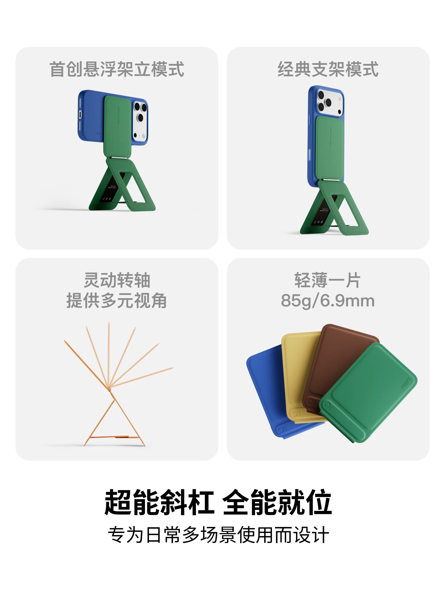 MOFT iPhone 17/Plus/Pro/Pro Max ilə uyğundur, canlı yayım, selfi, maqnit telefon tutacağı, Apple 16/15 düymlük ekran, çoxfunksiyalı 13 düymlük üçbucaqlı kart tutacağı, qatlanan simsiz şarj, MagSafe üçün uyğundur.