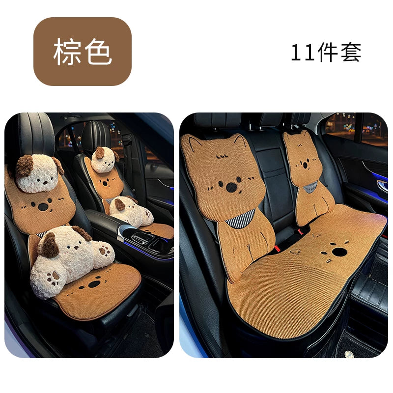 Avtomobil oturacaq üzlükləri, bütün mövsümlər üçün, premium kətan parçalar, sevimli, 25 üslub.