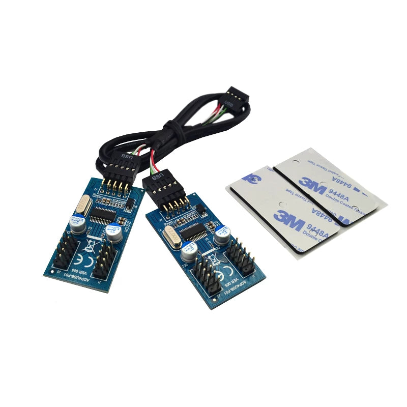 Pulsuz çatdırılma anakartı USB2.0 9PIN/19-pin ikili 9PIN interfeysinə 9-pin bir-iki genişləndirmə HUB mərkəzi