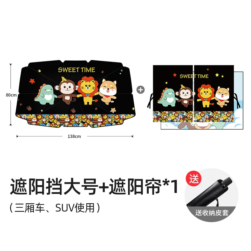 Car sunshade, sunshade and heat insulation, sunshade vacuum cleaner, windshield sunshade, car window curtain.